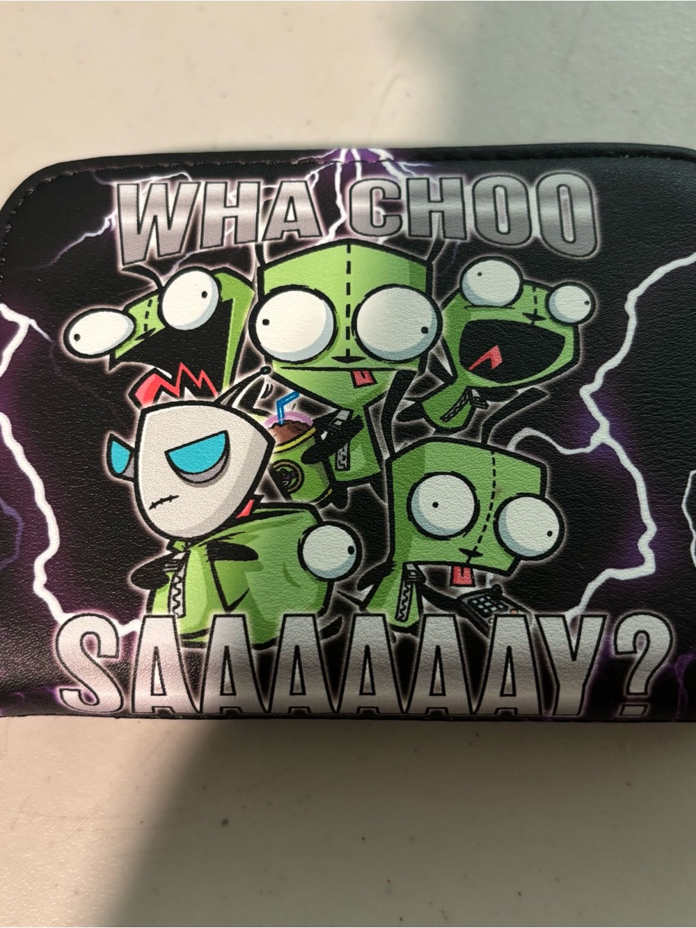Loungefly Invader Zim Black Wallet with Green Character